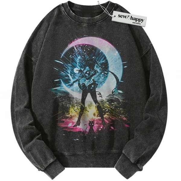 Wash Sweatshirt Usagi Tsukino Sweatshirt, Sailor Moon Sweatshirt, Anime Sweatshirt, Vintage Sweater