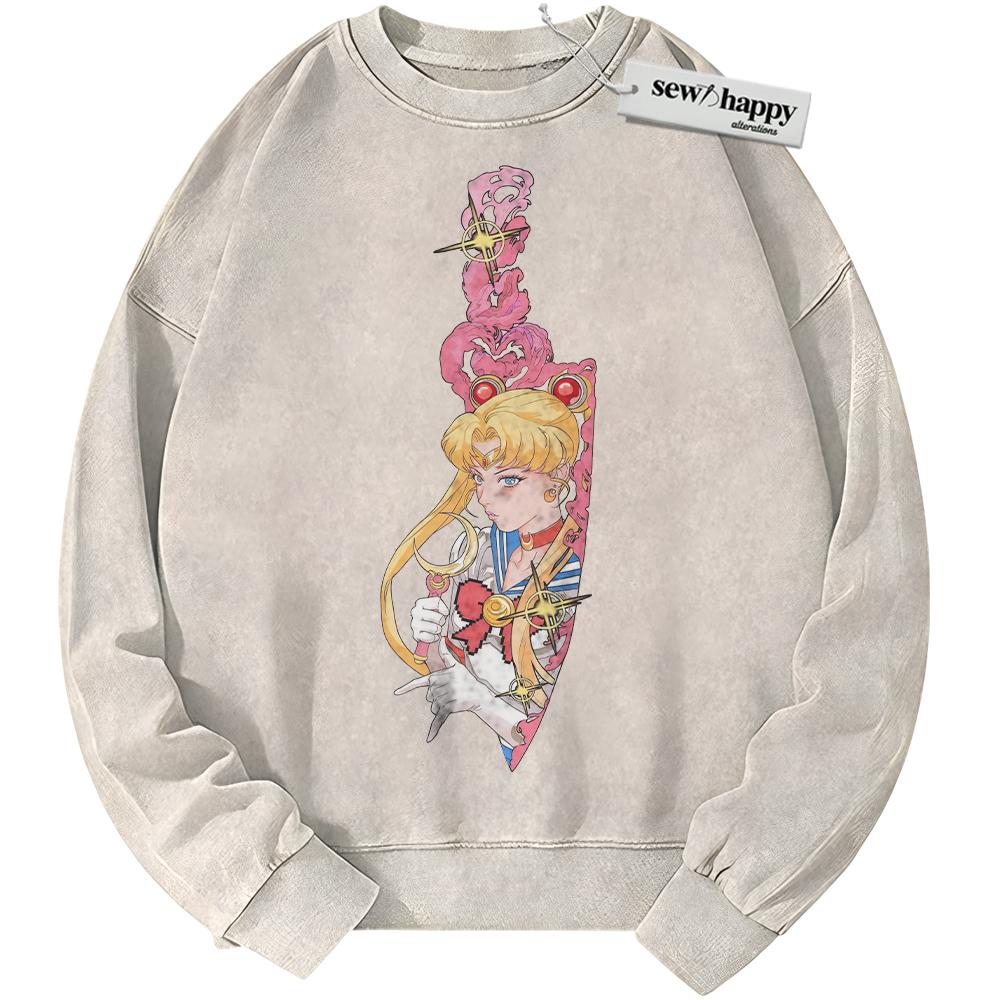 Wash Sweatshirt Usagi Tsukino Sweatshirt, Sailor Moon Sweatshirt, Anime Sweatshirt, Vintage Sweater