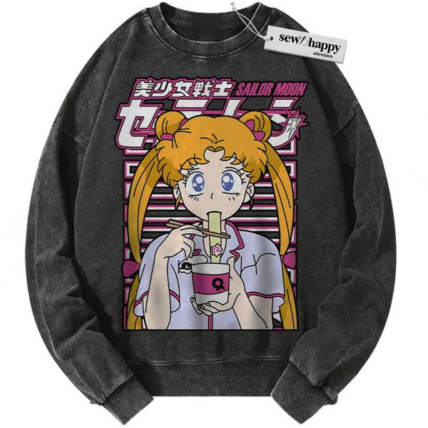 Wash Sweatshirt Usagi Tsukino Sweatshirt, Sailor Moon Sweatshirt, Anime Sweatshirt, Vintage Sweatshirt