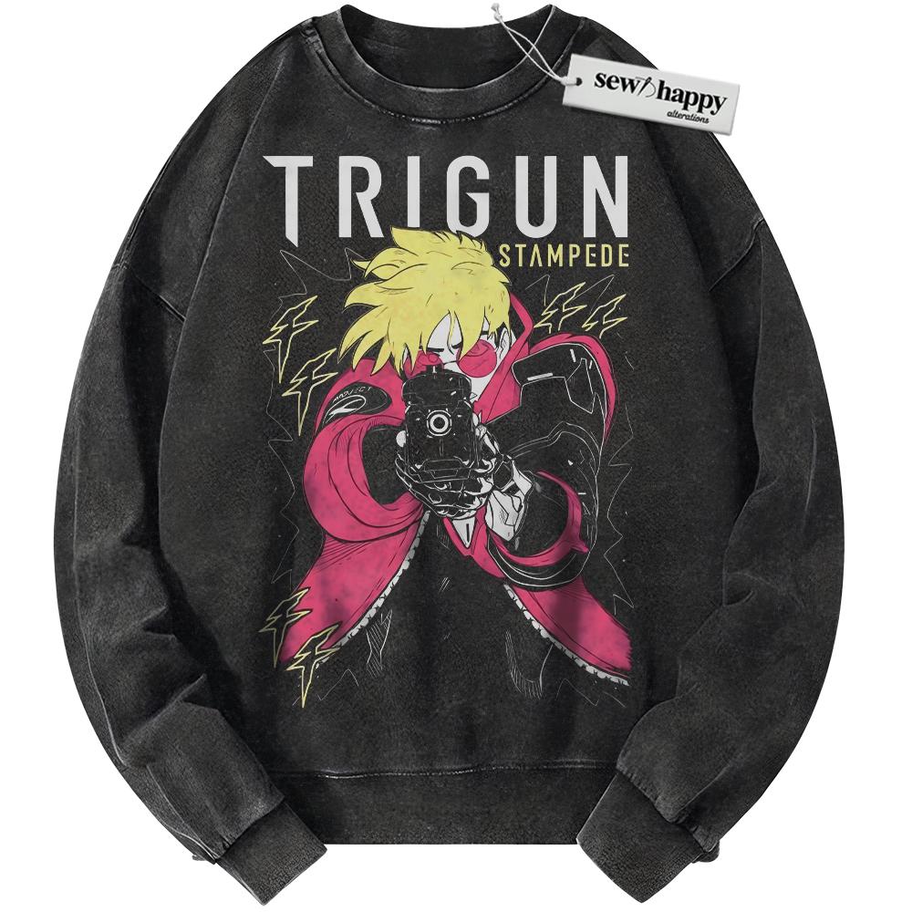 Wash Sweatshirt Vash the Stampede Sweatshirt, Trigun Sweatshirt, Anime Sweatshirt, Vintage Sweater