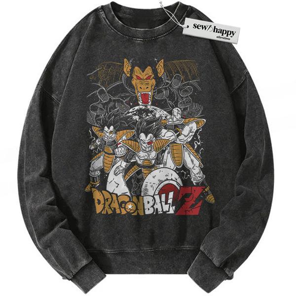 Wash Sweatshirt Vegeta & Nappa Sweatshirt, Dragon Ball Sweatshirt, Anime Sweatshirt, Vintage Sweatshirt