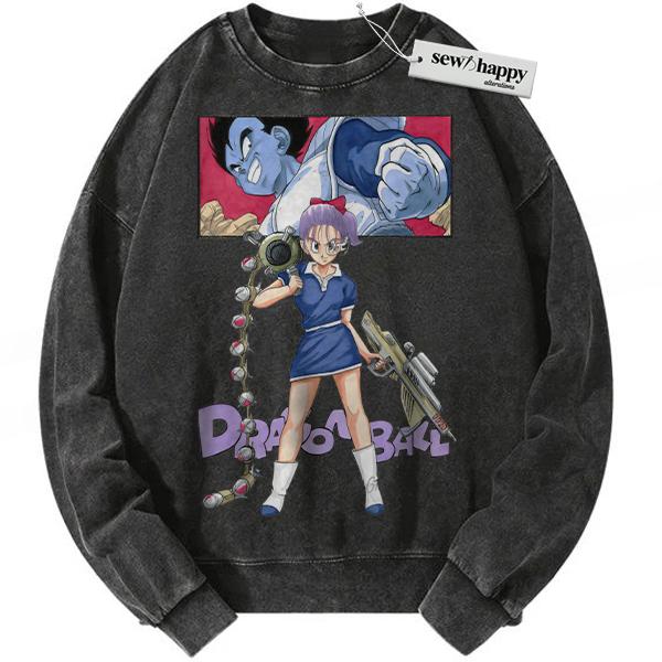 Wash Sweatshirt Vegeta Sweatshirt, Bulma Sweatshirt, Dragon Ball Sweatshirt, DBZ Sweatshirt, Anime Sweatshirt, Vintage Sweatshirt