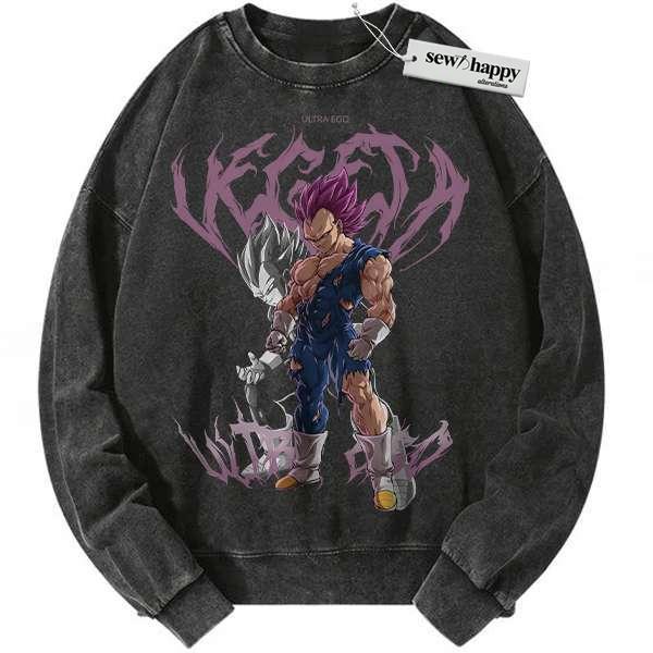 Wash Sweatshirt Vegeta Sweatshirt, Dragon Ball Z Sweatshirt, Anime Sweatshirt, Vintage Sweatshirt