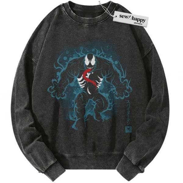 Wash Sweatshirt Venom Sweatshirt, Marvel Comics Sweatshirt, Vintage Sweater