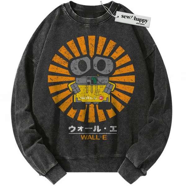 Wash Sweatshirt WALL-E Sweatshirt, Animated Sweatshirt, Vintage Sweatshirt