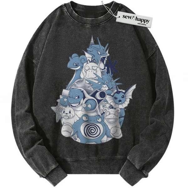 Wash Sweatshirt Water Class Pokemon Sweatshirt, Anime Sweatshirt, Vintage Sweatshirt