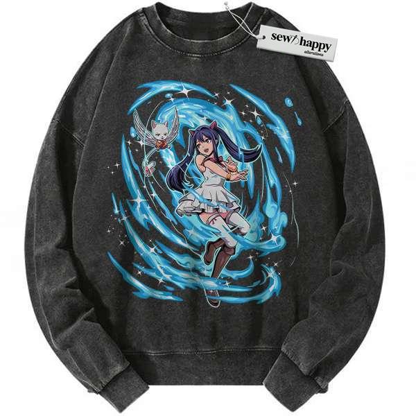 Wash Sweatshirt Wendy Marvell Sweatshirt, Fairy Tail Sweatshirt, Anime Sweatshirt, Vintage Sweatshirt