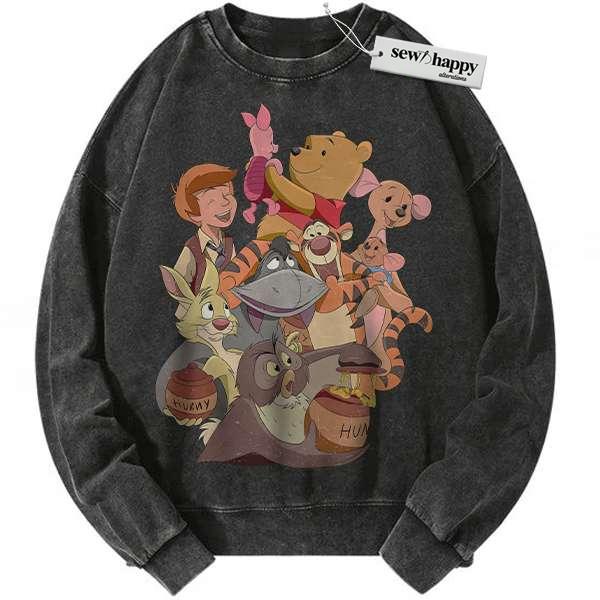Wash Sweatshirt Winnie the Pooh Sweatshirt, Animated Sweatshirt, Vintage Sweatshirt