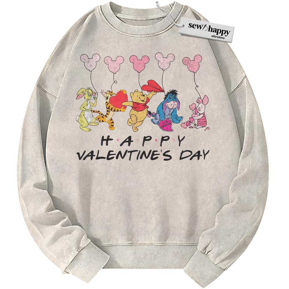 Wash Sweatshirt Winnie-the-Pooh Sweatshirt, Valentine's Day Sweatshirt, Animated Sweatshirt, Vintage Sweater Wash Sweatshirt Winnie-the-Pooh Sweatshirt, Valentine's Day Sweatshirt, Animated Sweatshirt, Vintage Sweater - Image 1