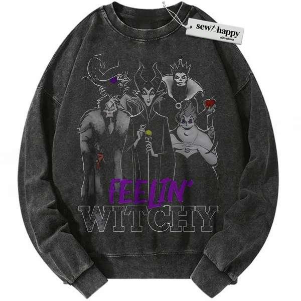 Wash Sweatshirt Witchy Villain Sweatshirt, Animated Sweatshirt, Vintage Sweatshirt Wash Sweatshirt Witchy Villain Sweatshirt, Animated Sweatshirt, Vintage Sweatshirt - Image 1