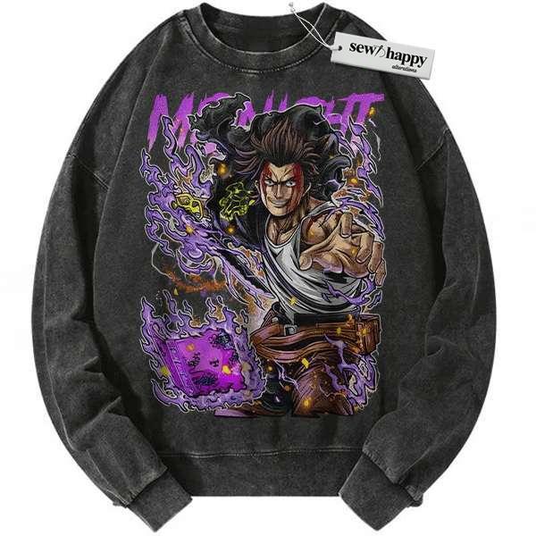 Wash Sweatshirt Yami Sukehiro Sweatshirt, Black Clover Sweatshirt, Anime Sweatshirt, Vintage Sweatshirt