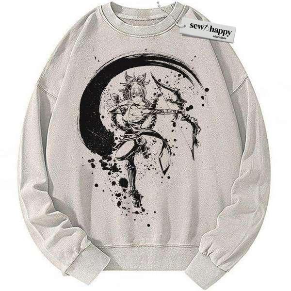 Wash Sweatshirt Yoimiya Sweatshirt, Genshin Impact Sweatshirt, Game Sweatshirt, Vintage Sweatshirt