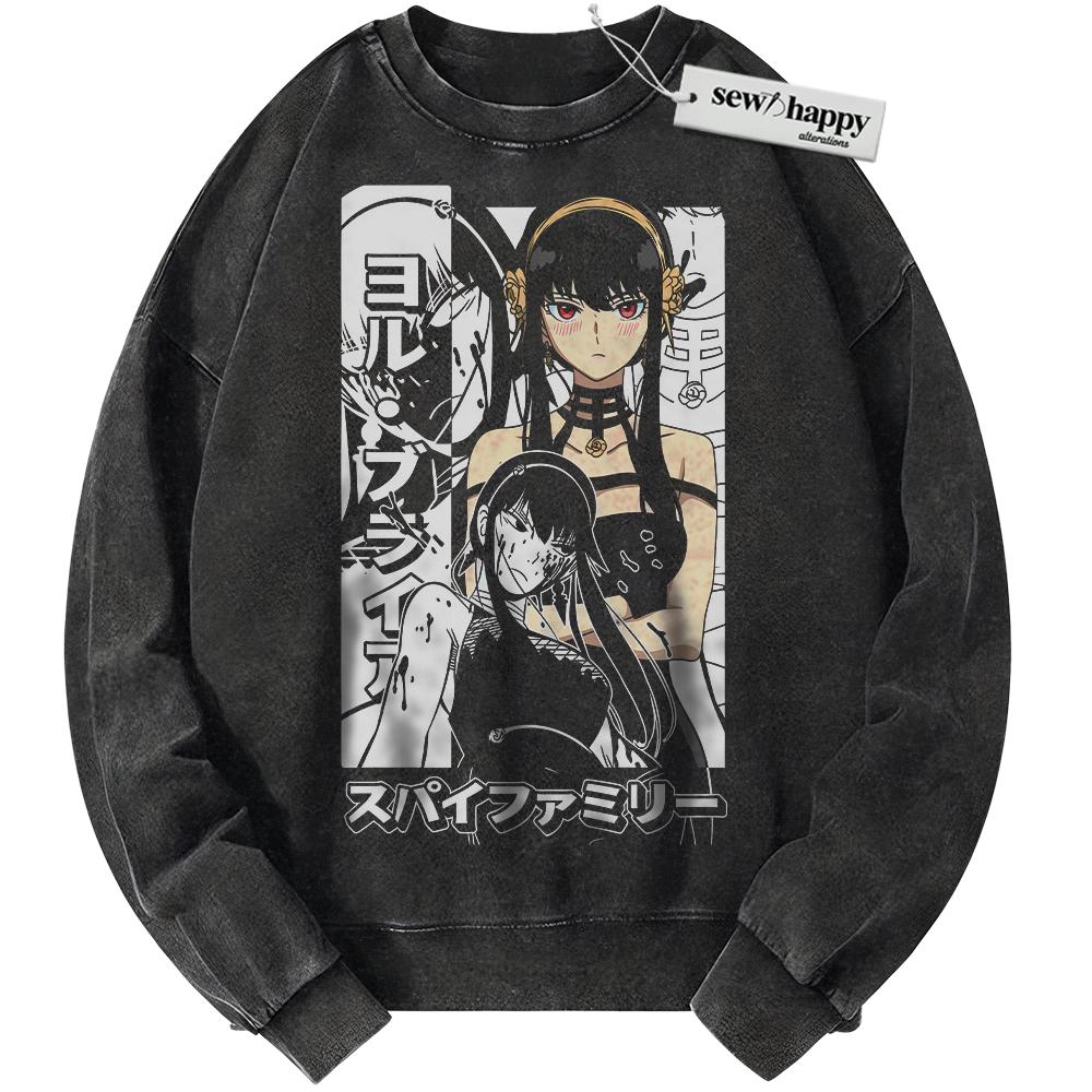 Wash Sweatshirt Yor Forger Sweatshirt, Spy x Family Sweatshirt, Anime Sweatshirt, Vintage Sweater