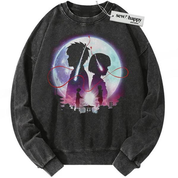 Wash Sweatshirt Your Name Sweatshirt, Anime Sweatshirt, Vintage Sweatshirt