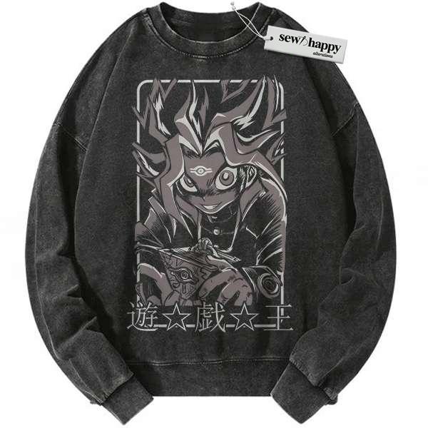 Wash Sweatshirt Yugi Muto Sweatshirt, Anime Sweatshirt, Vintage Sweater