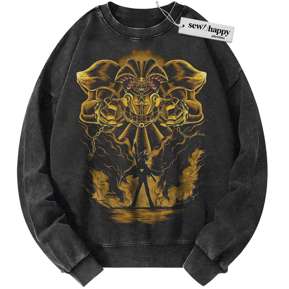 Wash Sweatshirt Yugi Muto Sweatshirt, Exodia Sweatshirt, Anime Sweatshirt, Vintage Sweater
