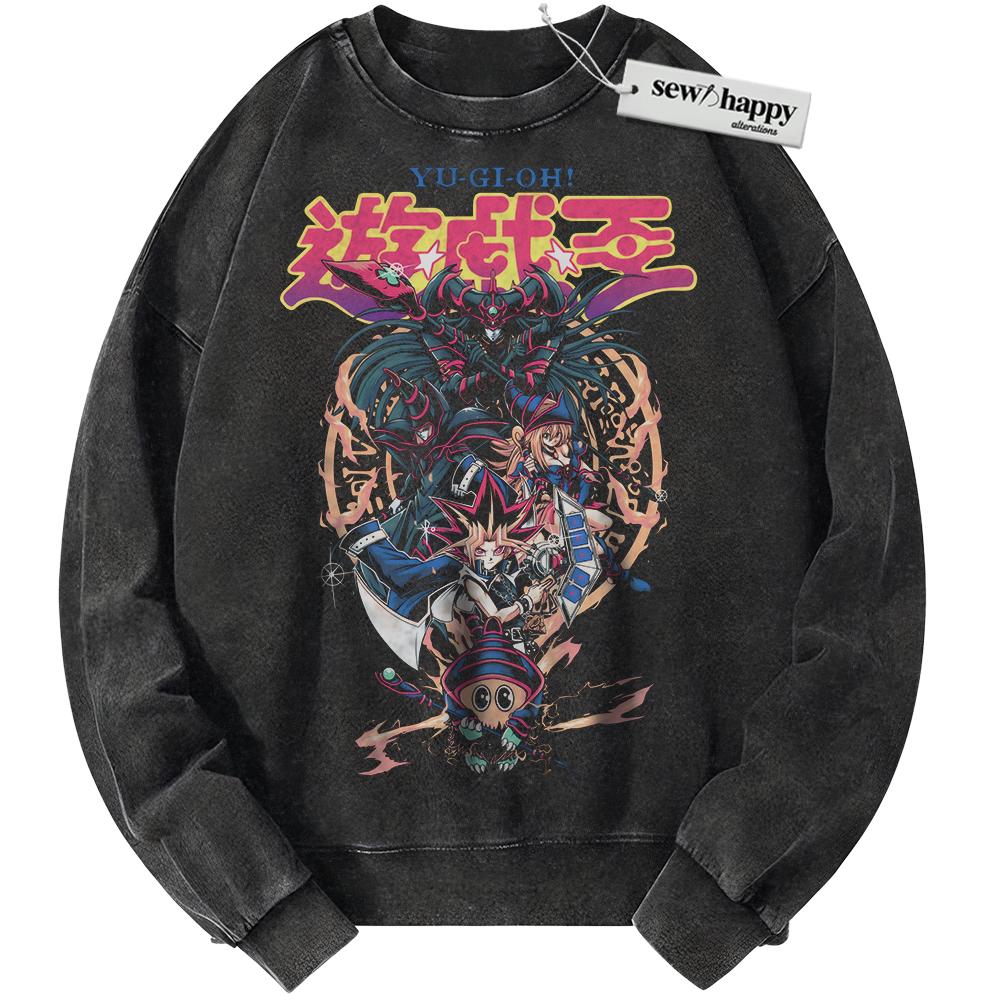 Wash Sweatshirt Yugi Mutou Sweatshirt, Anime Sweatshirt, Vintage Sweater