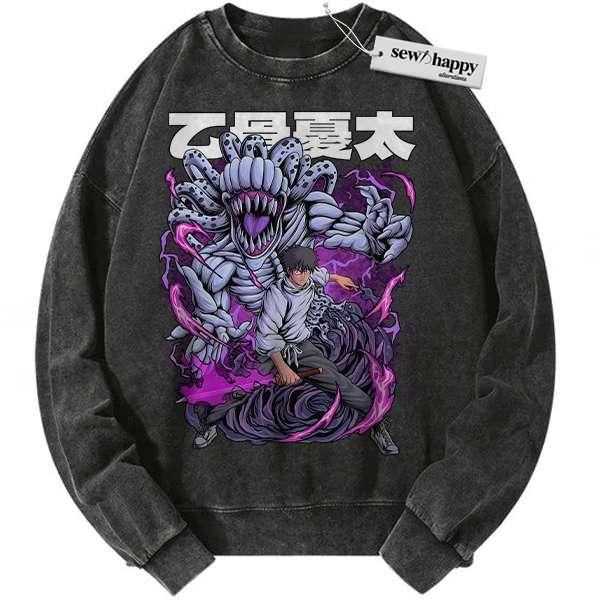 Wash Sweatshirt Yuta Okkotsu Sweatshirt, Jujutsu Kaisen Sweatshirt, Anime Sweatshirt, Vintage Sweatshirt