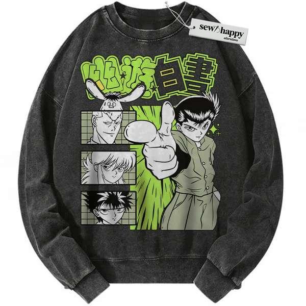Wash Sweatshirt YuYu Hakusho Sweatshirt, Anime Sweatshirt, Vintage Sweatshirt